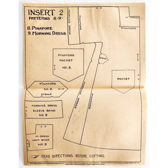 1913 Mary Frances Sewing Pattern Doll Morning Dress Pinafore Crafts DWSS11 - Picture 3 of 4